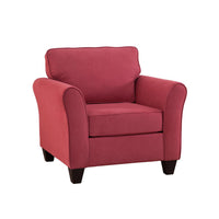 Transitional Flared Arm Red Upholstered Chair