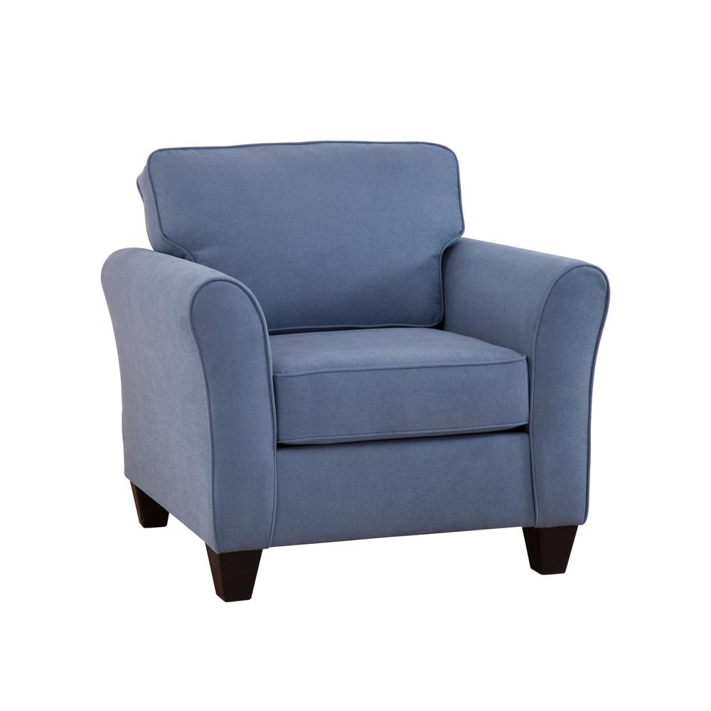 Transitional Flared Arm Blue Upholstered Chair