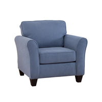 Transitional Flared Arm Blue Upholstered Chair