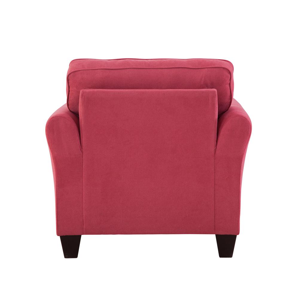 Transitional Flared Arm Red Upholstered Chair