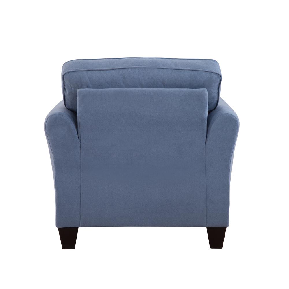 Transitional Flared Arm Blue Upholstered Chair