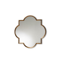 Gold Finished Metal Quatrefoil Accent Wall Mirror