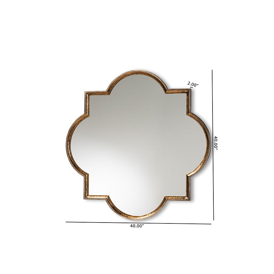 Gold Finished Metal Quatrefoil Accent Wall Mirror