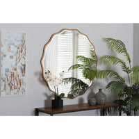 Weston Modern Glam and Luxe Antique Goldleaf Finished Wood Accent Wall Mirror