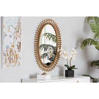 Rogier Modern Glam and Luxe Antique Goldleaf Metal Accent Wall Mirror