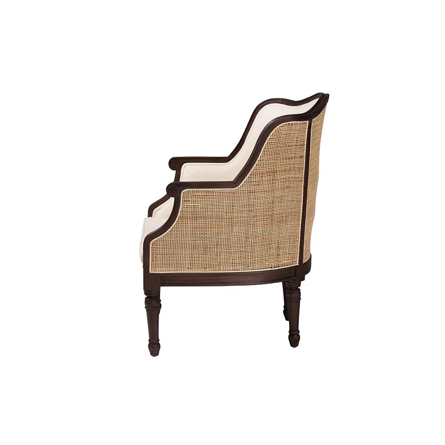 Dark Brown Finished Wood Accent Chair