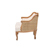 Honey Oak Finished Wood Low Seat Accent Chair