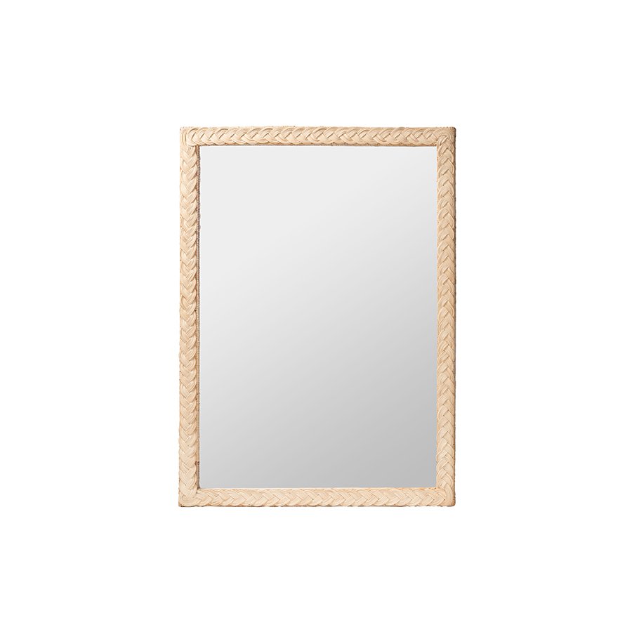 Lanica Japandi Sun Bleached Rattan Wall Mirror