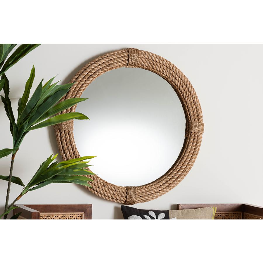 Manila Bohemian Woven Rope Accent Wall Mirror