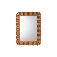 Acantha Modern Walnut Brown Scallop-framed Accent Mirror