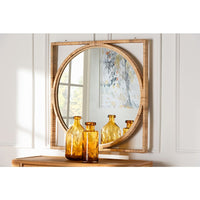 Bayan Japandi Natural Rattan Wall Mirror