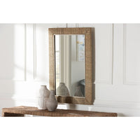 Geralyn Japandi Natural Seagrass Rectangular Wall Mirror