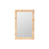 Lankston Bohemian Natural Rattan Rectangle Accent Wall Mirror