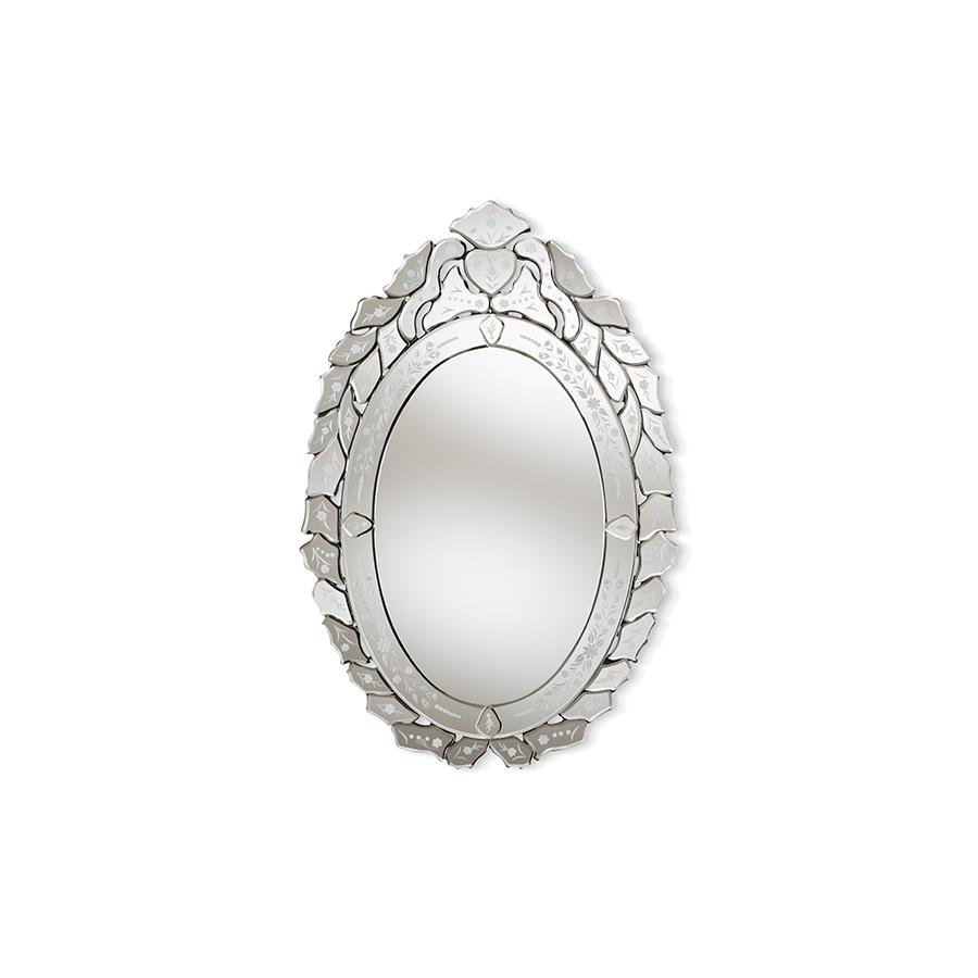 Livia Classic and Traditional Silver Finished Venetian Style Accent Wall Mirror