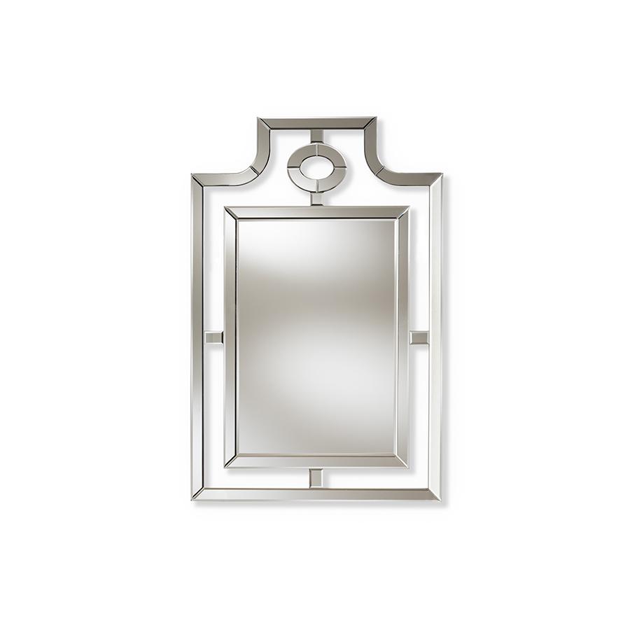 Iria Modern and Contemporary Silver Finished Pagoda Wall Accent Mirror