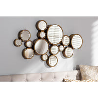 Antique Gold Finished Bubble Accent Wall Mirror