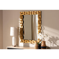 Antique Gold Finished Rectangular Accent Wall Mirror