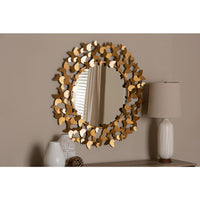 Antique Gold Finished Butterfly Accent Wall Mirror