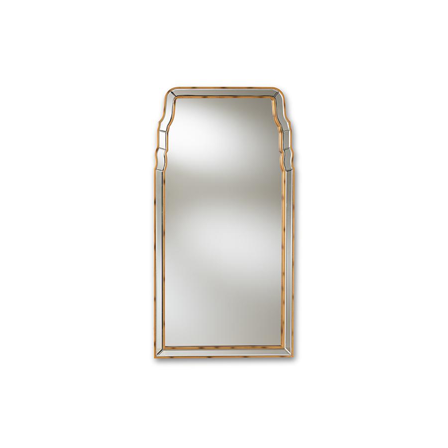 Queen Anne Style Antique Gold Finished Accent Wall Mirror