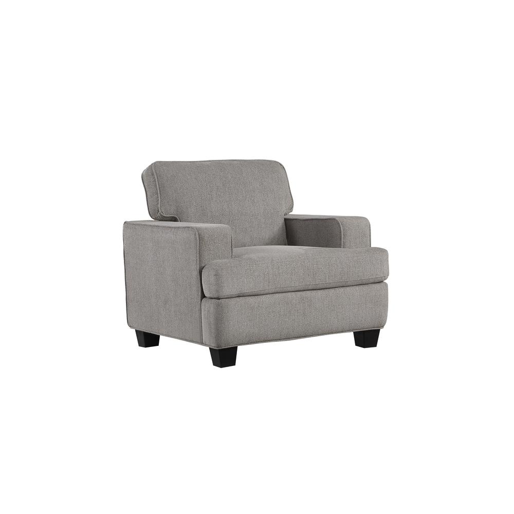 Accent Chair with Loose Back Cushions, Self Welting, And Wood Legs