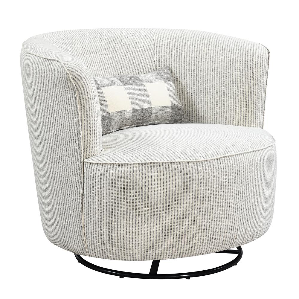 Swivel Glider Accent Chair with Glider-Rocker, 360° Swivel, And Barrel Back