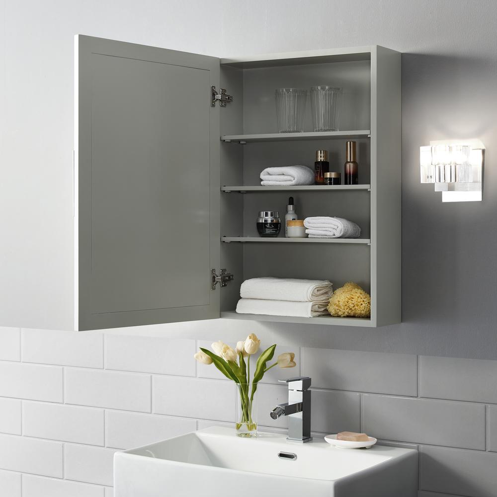 Savannah Mirrored Wall Cabinet Gray