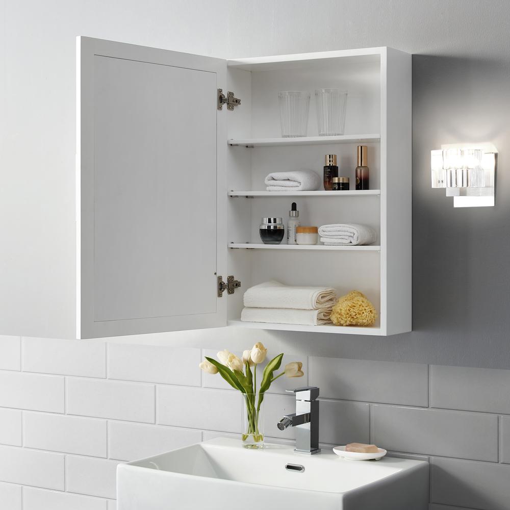 Savannah Mirrored Wall Cabinet White