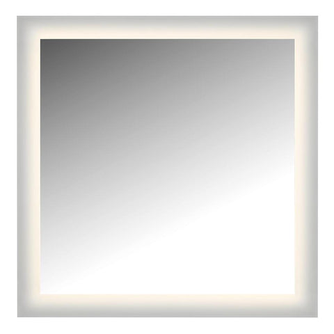 LED Lighted Mirror Wall Glow Style With Frosted Glass To The Edge, 36" X 36" With Easy Cleat System