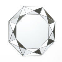 Glass Octagon Frame Accent Wall Mirror