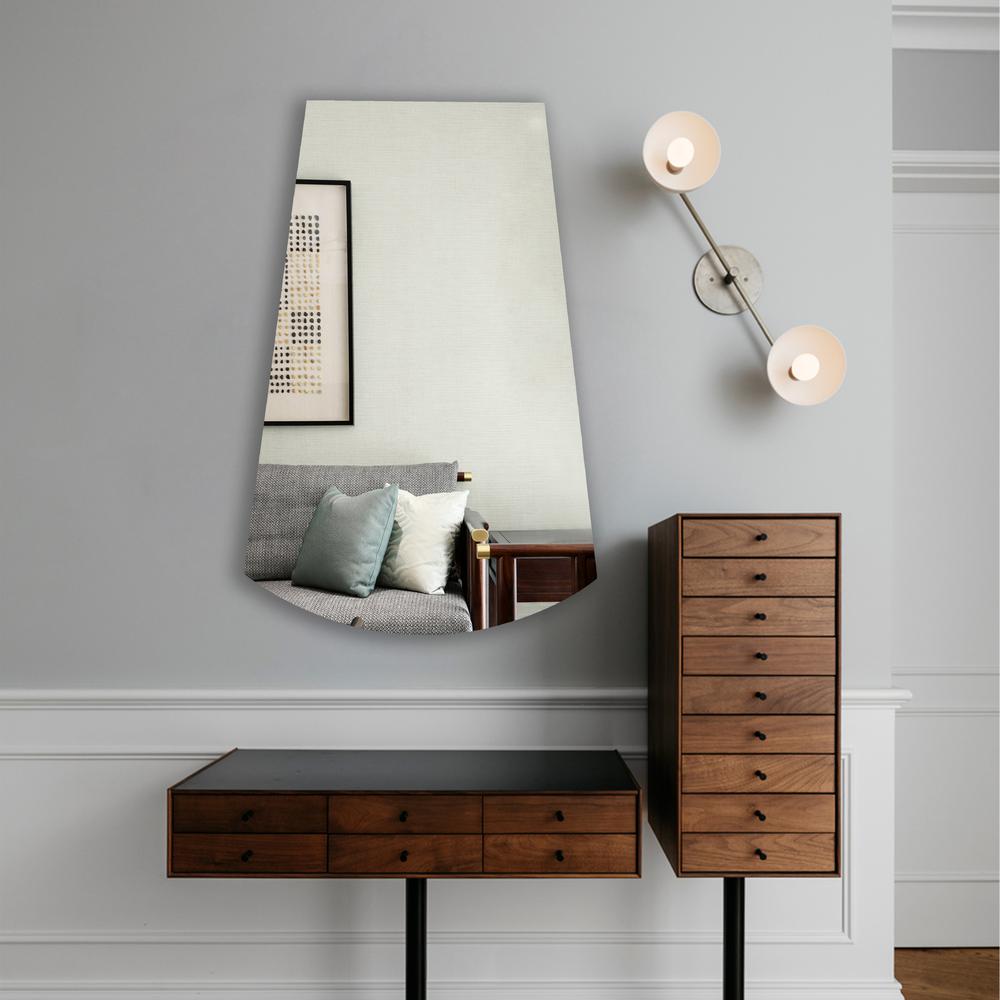 CHLOE's Reflection Verical/Horizontal Hanging Arched-Rectangle Shaped Frameless Wall Mirror 35" Height