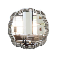 CHLOE's Reflection Contemporary-Style Silver Finish Round Wall Mirror 33" Wide