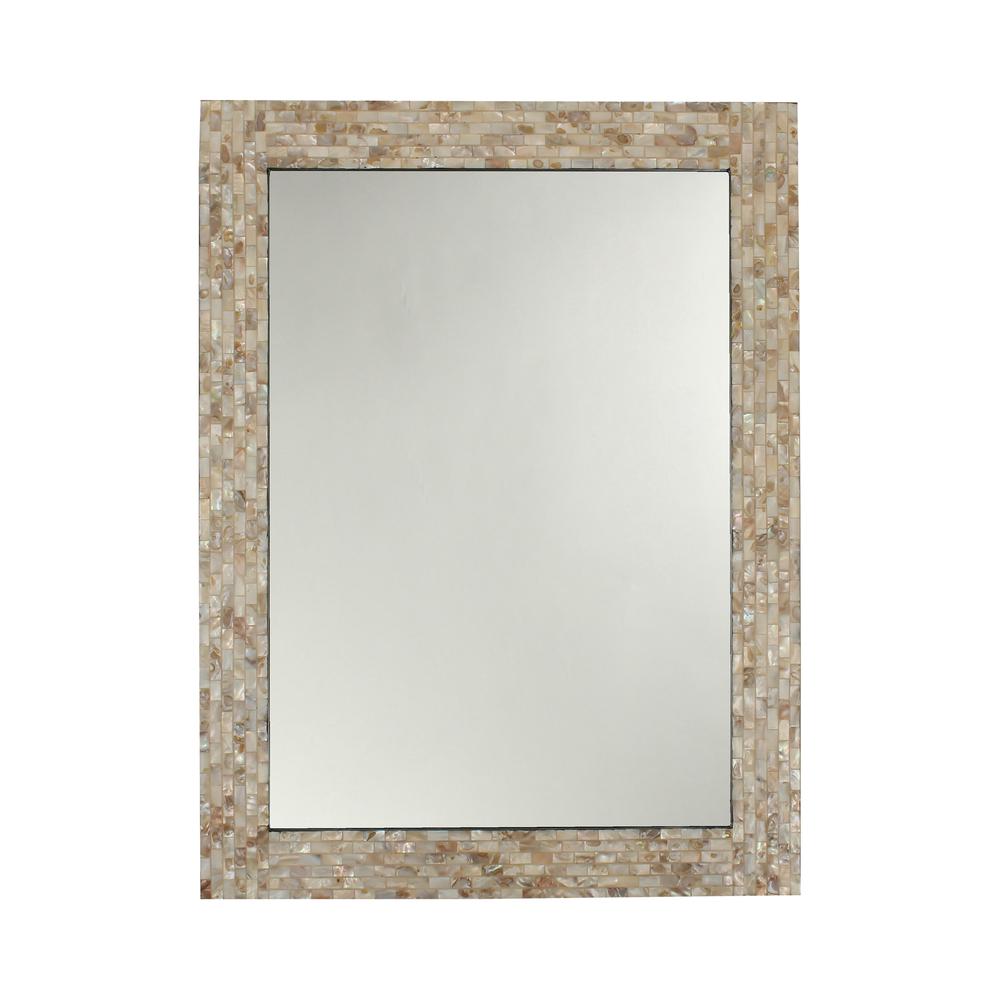 CHLOE'S Reflection Seashell Finish Rectangular Framed Wall Mirror 32" Height