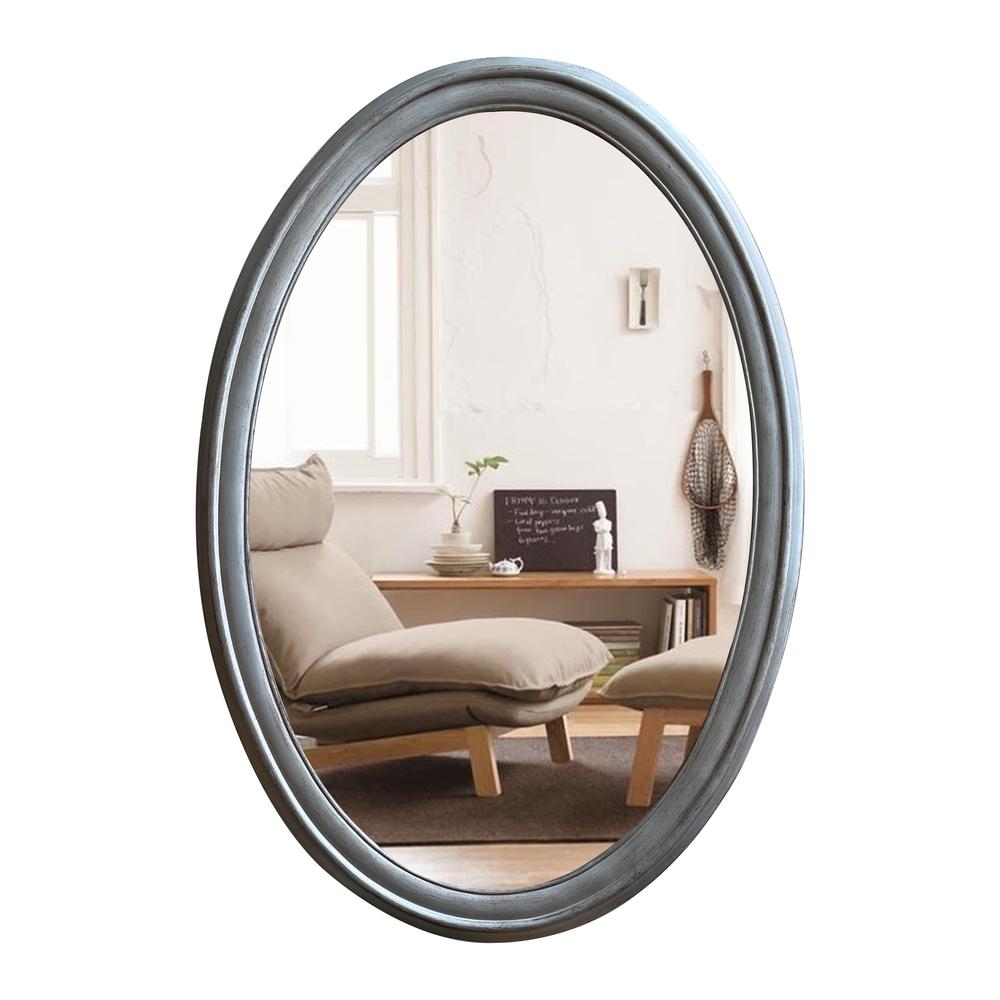 CHLOE's Reflection Contemporary-Style Silver Finish Oval Wall Mirror 34" Tall