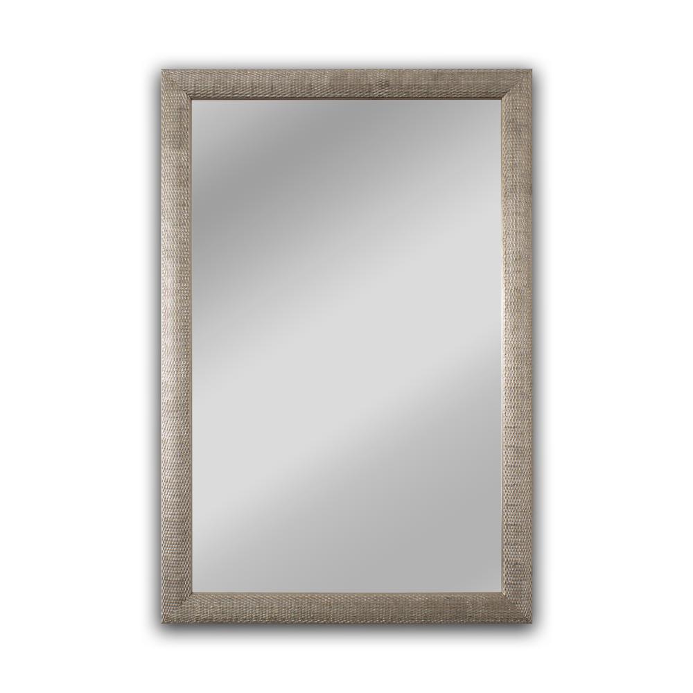 CHLOE's Reflection Contemporary Silver Finish Rectangle Framed Wall Mirror 35" Width