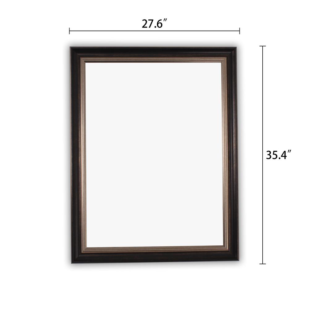 CHLOE'S Reflection Black Walnut Finish Framed Wall Mirror 35" Height