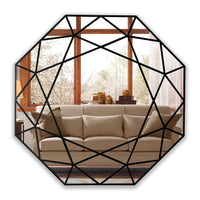 CHLOE's Reflection Contemporary Black Finish Octagon Framed Wall Mirror 30" Width