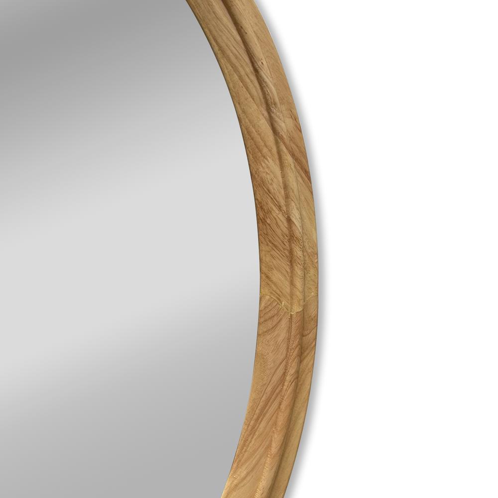 CHLOE's Reflection Contemporary Maple Wood Finish Oval Framed Wall Mirror 34" Height