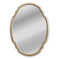 CHLOE's Reflection Contemporary Maple Wood Finish Oval Framed Wall Mirror 36" Height