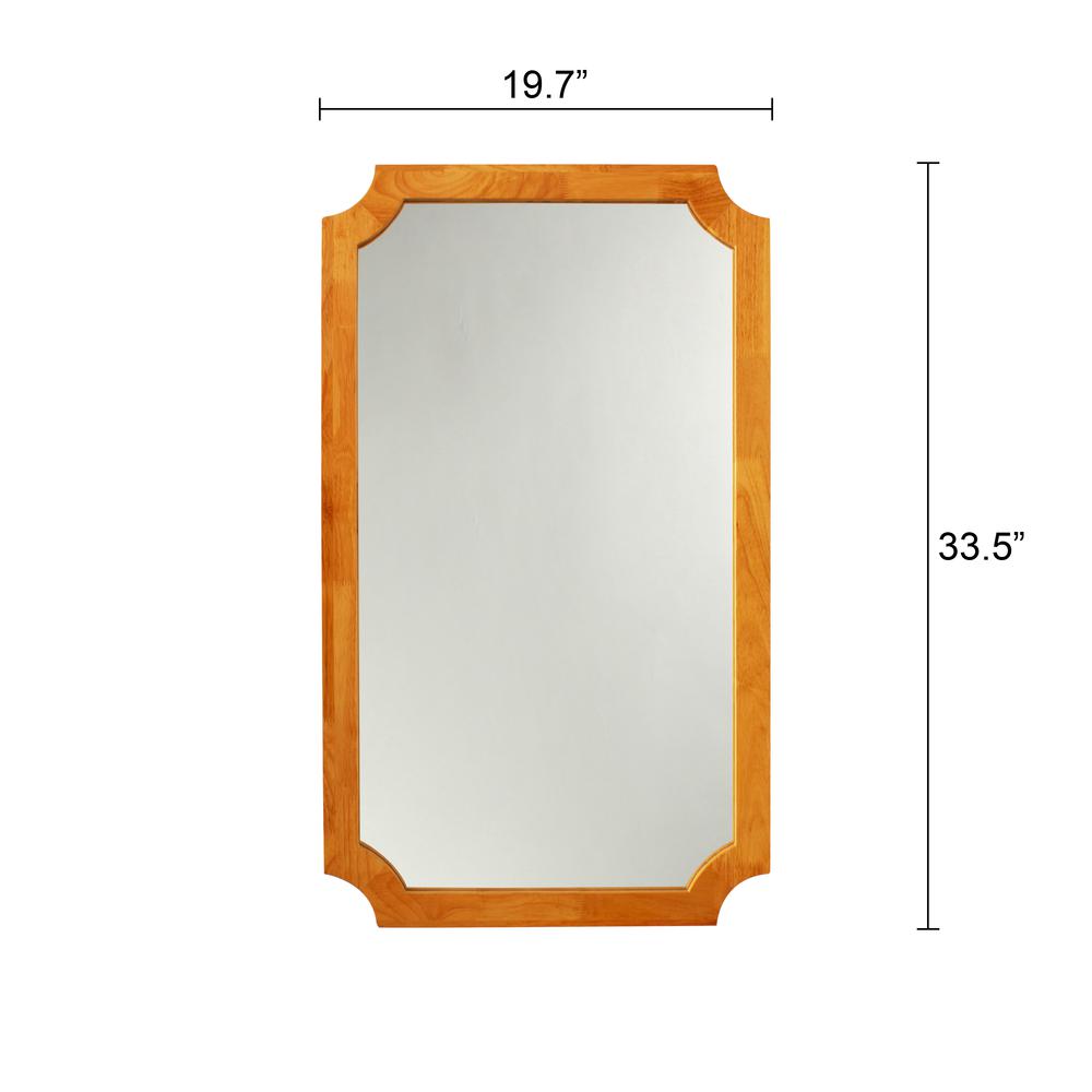 CHLOE'S Reflection Maple Finish Rectangular Framed Wall Mirror 33" Height