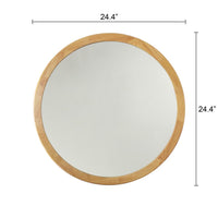 CHLOE'S Reflection Maple Finish Round Framed Wall Mirror 24" Height