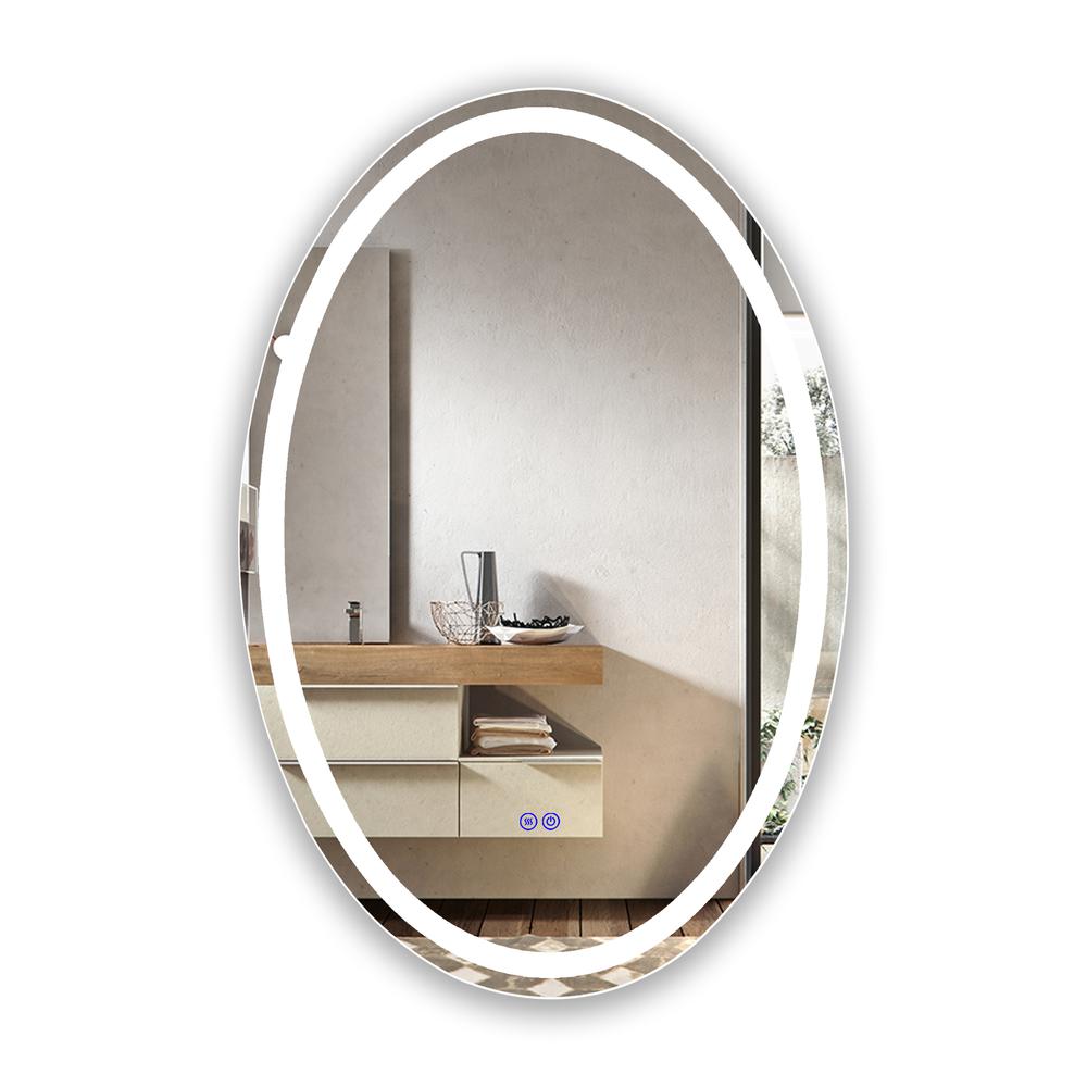 CHLOE Lighting LUMINOSITY Back Lit Oval TouchScreen LED Mirror 3 Color Temperatures 3000K-6000K 32" Height