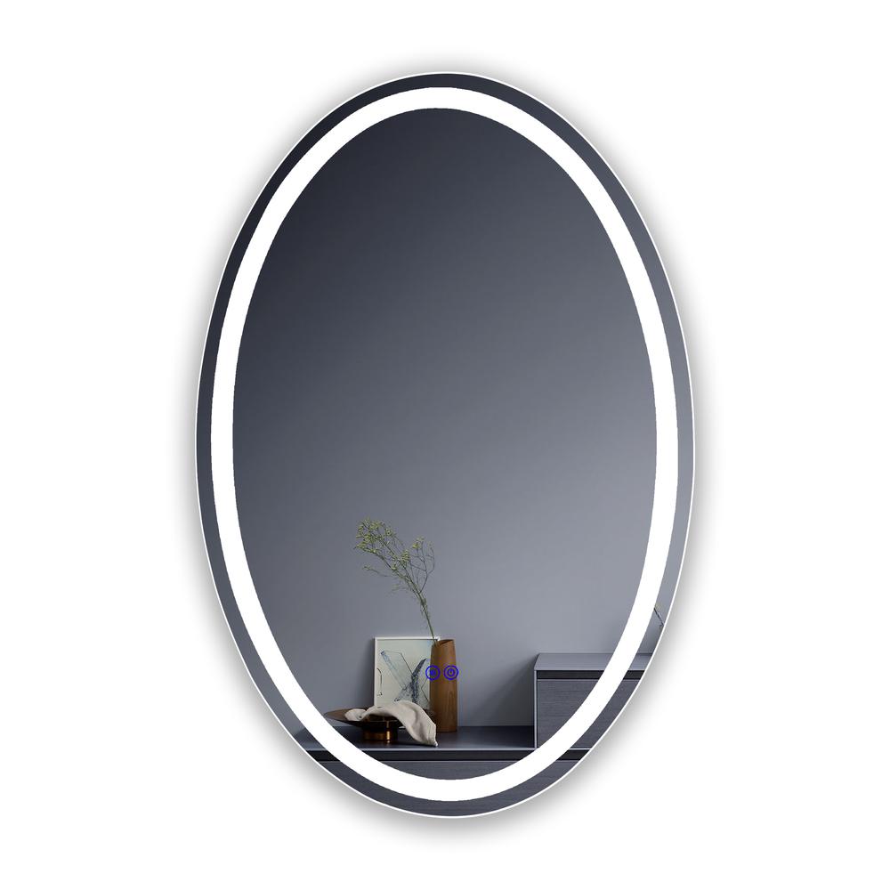 CHLOE Lighting LUMINOSITY Back Lit Oval TouchScreen LED Mirror 3 Color Temperatures 3000K-6000K 36" Height