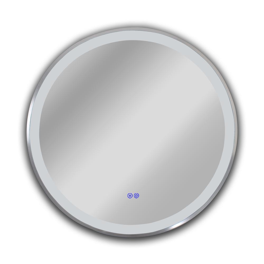 CHLOE Lighting LUMINOSITY- Embedded Round TouchScreen LED Mirror 3 Color Temperatures 3000K-6000K 24" Wide