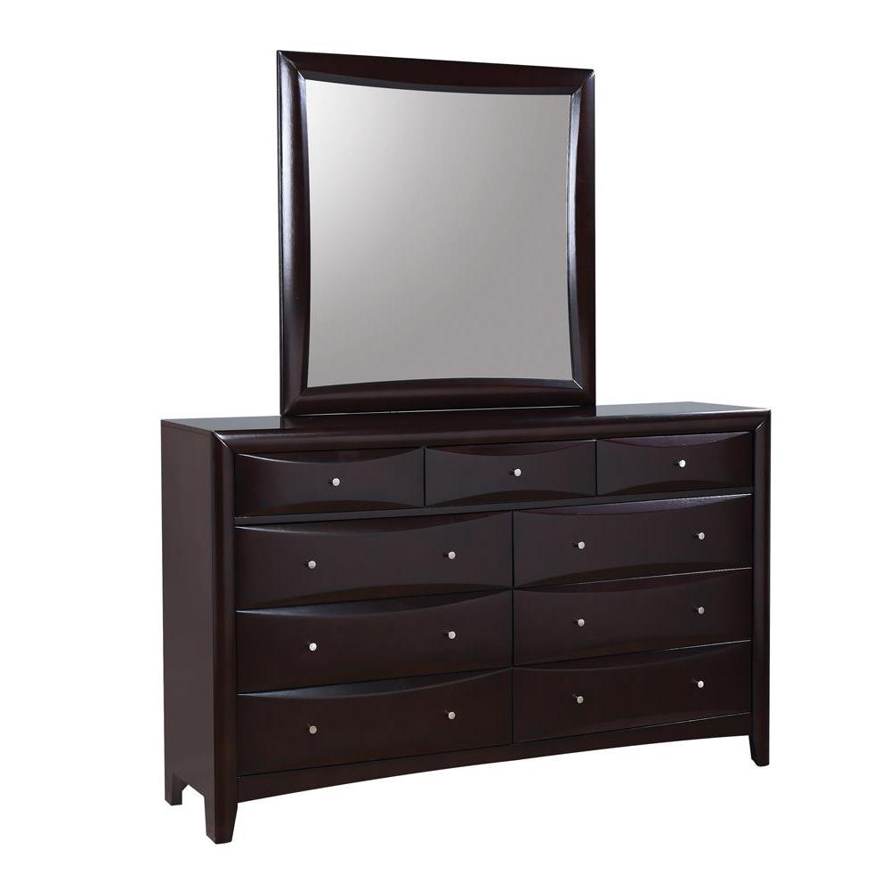 Phoenix Square Dresser Mirror Deep Cappuccino