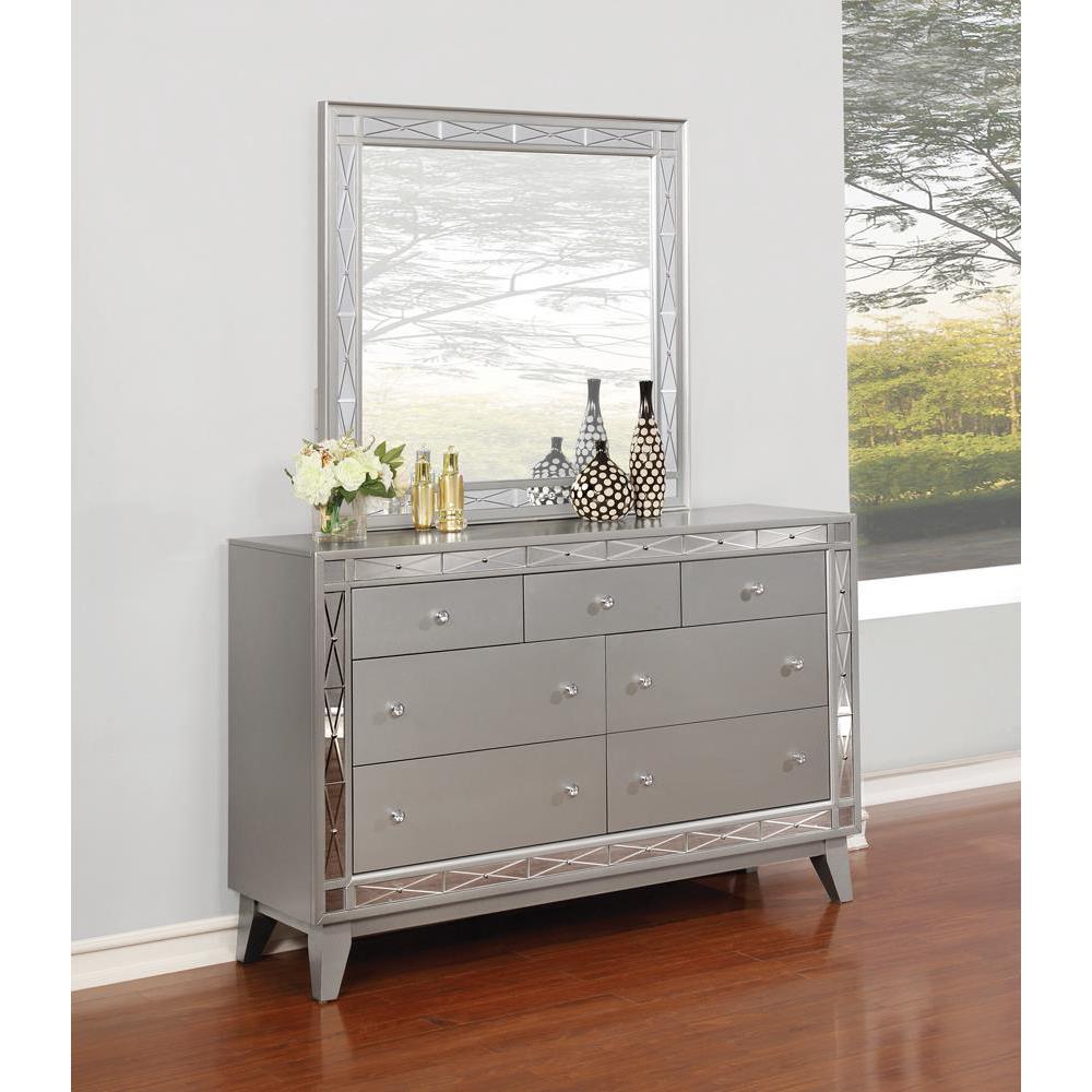 Leighton Beveled Dresser Mirror Metallic Mercury