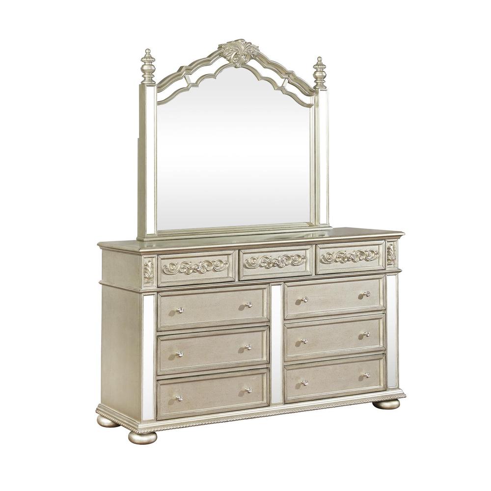 Heidi Arched Dresser Mirror Metallic Platinum