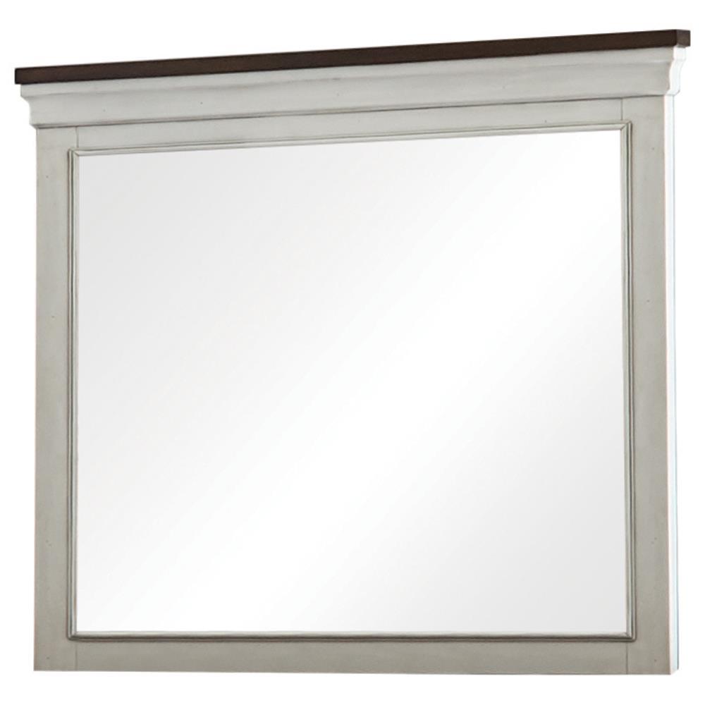 Hillcrest Rectangular Dresser Mirror Dark Rum and White