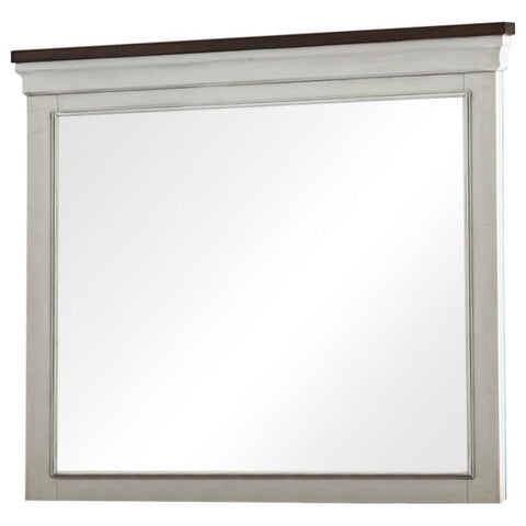 Hillcrest Rectangular Dresser Mirror Dark Rum and White