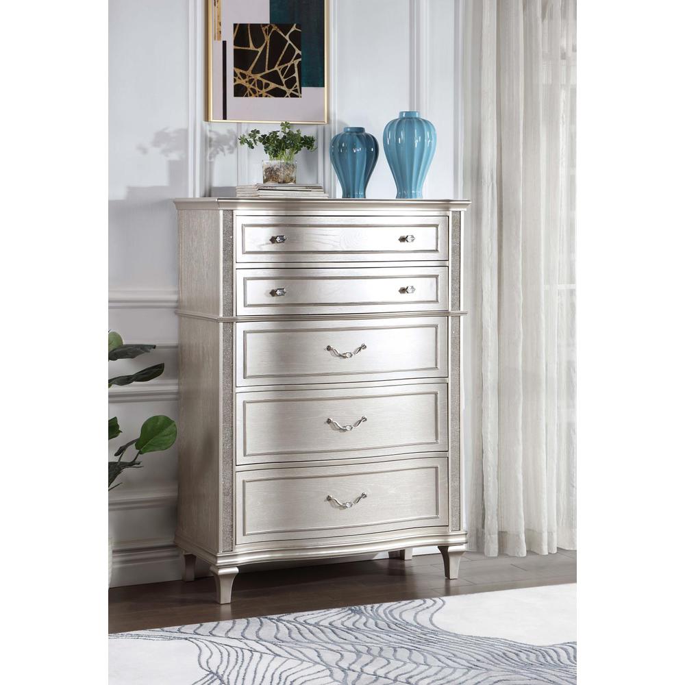 Evangeline 6-drawer Chest Silver Oak