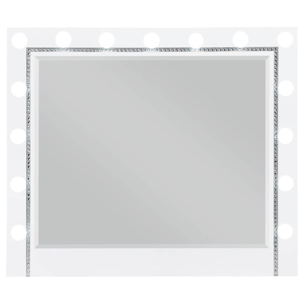 Eleanor White Rectangular Dresser Mirror with Light